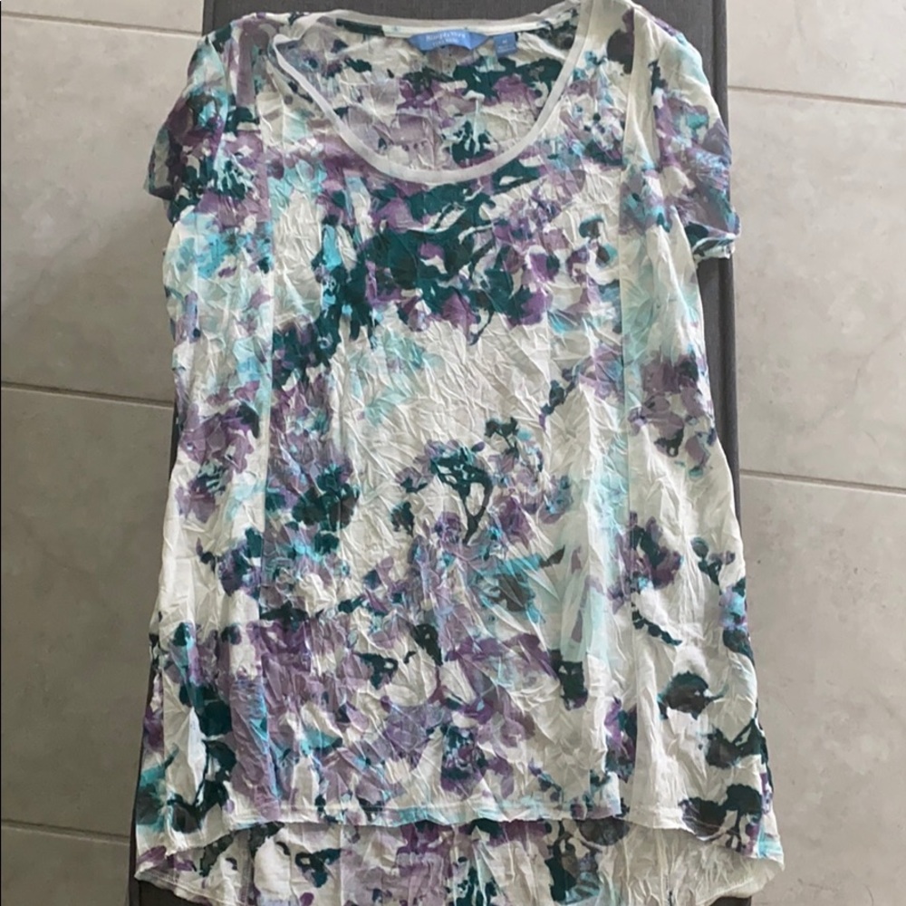 Light purple and white blouse